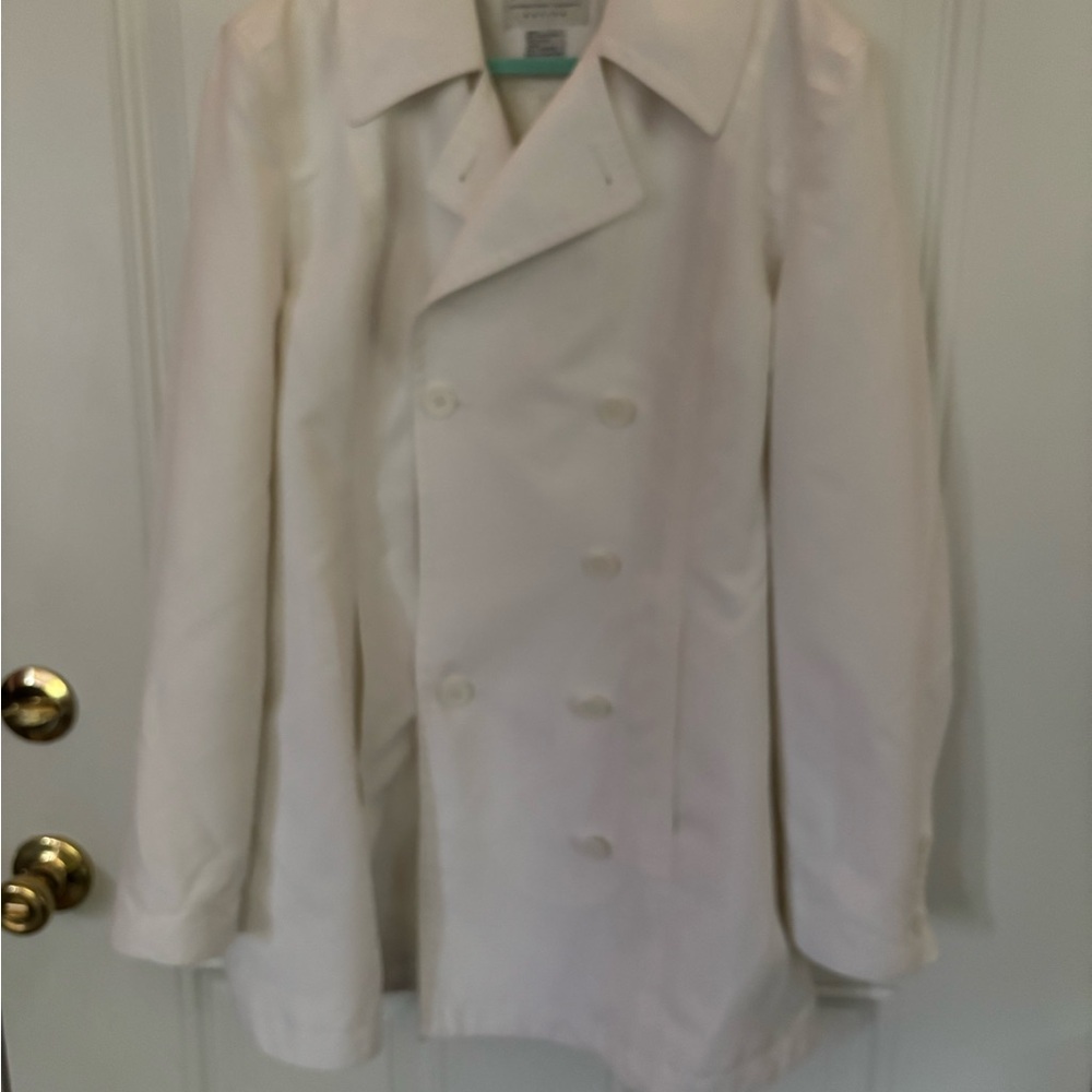 INC International Concepts Women's White Pea Coat